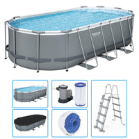Piscina Fuori Terra Bestway Power Steel Ovale 5,49 X 2,74 X H 1,22 M - Kit Base