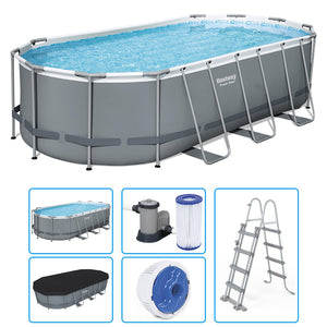 Piscina Fuori Terra Bestway Power Steel Ovale 5,49 X 2,74 X H 1,22 M - Kit Base