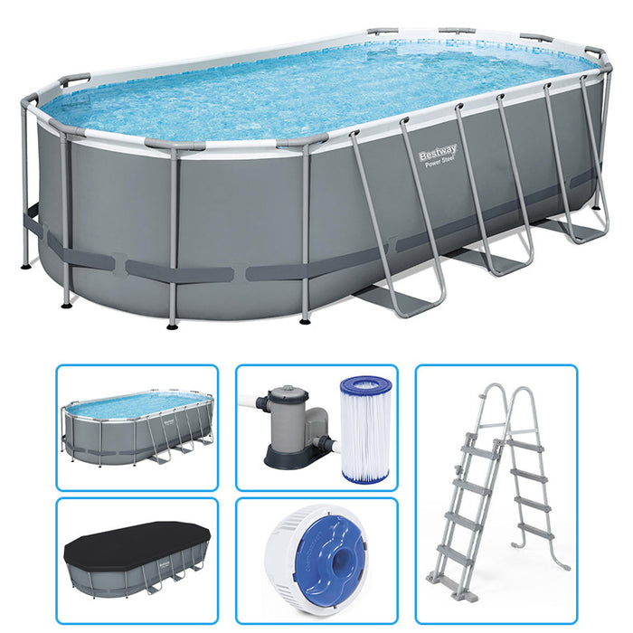 Piscina Fuori Terra Bestway Power Steel Ovale 5,49 X 2,74 X H 1,22 M - Kit Base