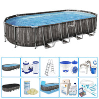 Piscina Fuori Terra Bestway Power Steel Ovale 7,32 X 3,66 X H 1,22 M - Kit Pro