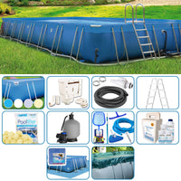 Piscina Fuori Terra Italika® Soft Rettangolare 18,80 X 9,80 H.1,25 M - Kit Plus