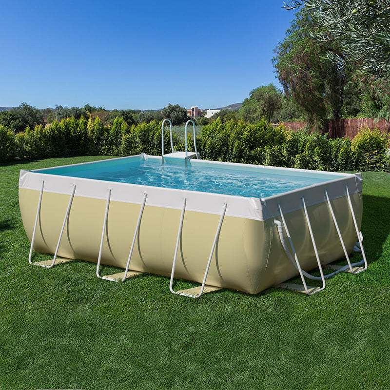 Piscina fuori terra LAGHETTO® Classic Beige rettangolare 7,64 x 3,84 h.1,25 m