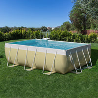 Piscina fuori terra LAGHETTO® Classic Beige rettangolare 7,64 x 3,84 h.1,25 m