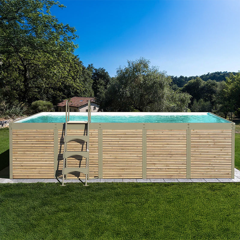 Piscina Laghetto fuori terra rivestita in Bambù ANTEA® 5,12 x 2,12 h.1,26 m