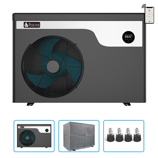 Pompa Di Calore Full Inverter Per Piscina Fino A 90 M³ Mr. Smart By Mr. Piscina® Con Copertura Protettiva E Piedini Antivibrazione