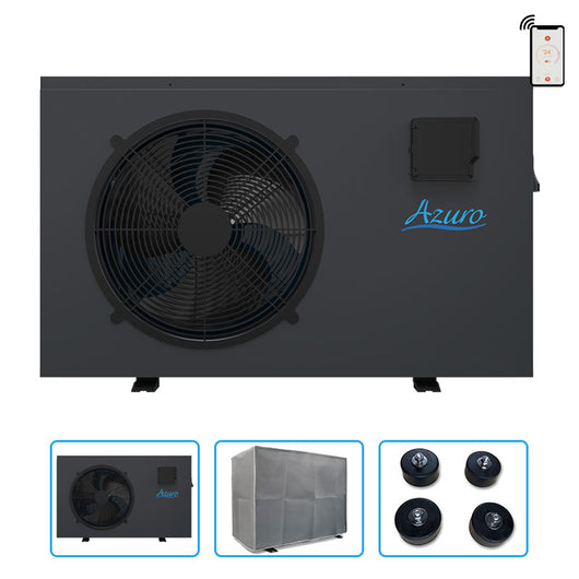 Pompa Di Calore Full Inverter Per Piscina Fino A 50 M³ - Azuro Inverter Con Controllo Wi-fi, Copertura Protettiva E Piedini Antivibrazione