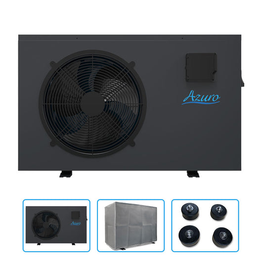 Pompa Di Calore Full Inverter Per Piscina Fino A 50 M³ - Azuro Inverter Con Copertura Protettiva E Piedini Antivibrazione