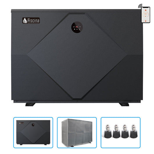Pompa Di Calore Full Inverter Per Piscina Fino A 75 M³ Inverstar By Mr. Piscina® Con Copertura Protettiva E Piedini Antivibrazione