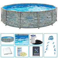 Piscina Fuori Terra Swing Metal Frame Stone Design  3,66 X H 0,91 M - Kit Easy