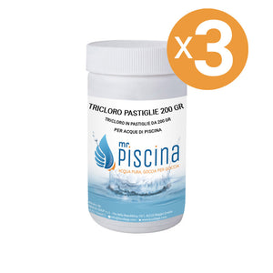 Tricloro 90% Pastiglie 200 Gr Blisterate, 3 Confezioni Da 1 Kg