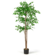 Pianta artificiale 150 cm forma di bambù 1020 foglie rigogliose atmosfera accogliente verde PEVA 20_0013149