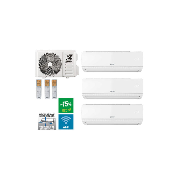 Climatizzatore Zephir ZTRIO 9+9+12 WiFi – Trial split A++/A+ 27000 BTU