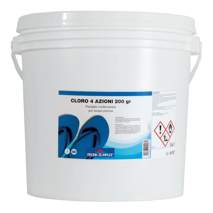 Cloro 4 Azioni 200 Gr 25 Kg - Cloro A Lenta Dissoluzione Per Mantenimento