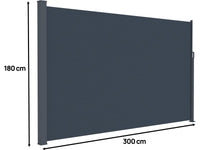 Paravento esterno retrattile - 300 x 180 cm - Grigio
