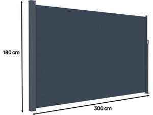 Paravento esterno retrattile - 300 x 180 cm - Grigio