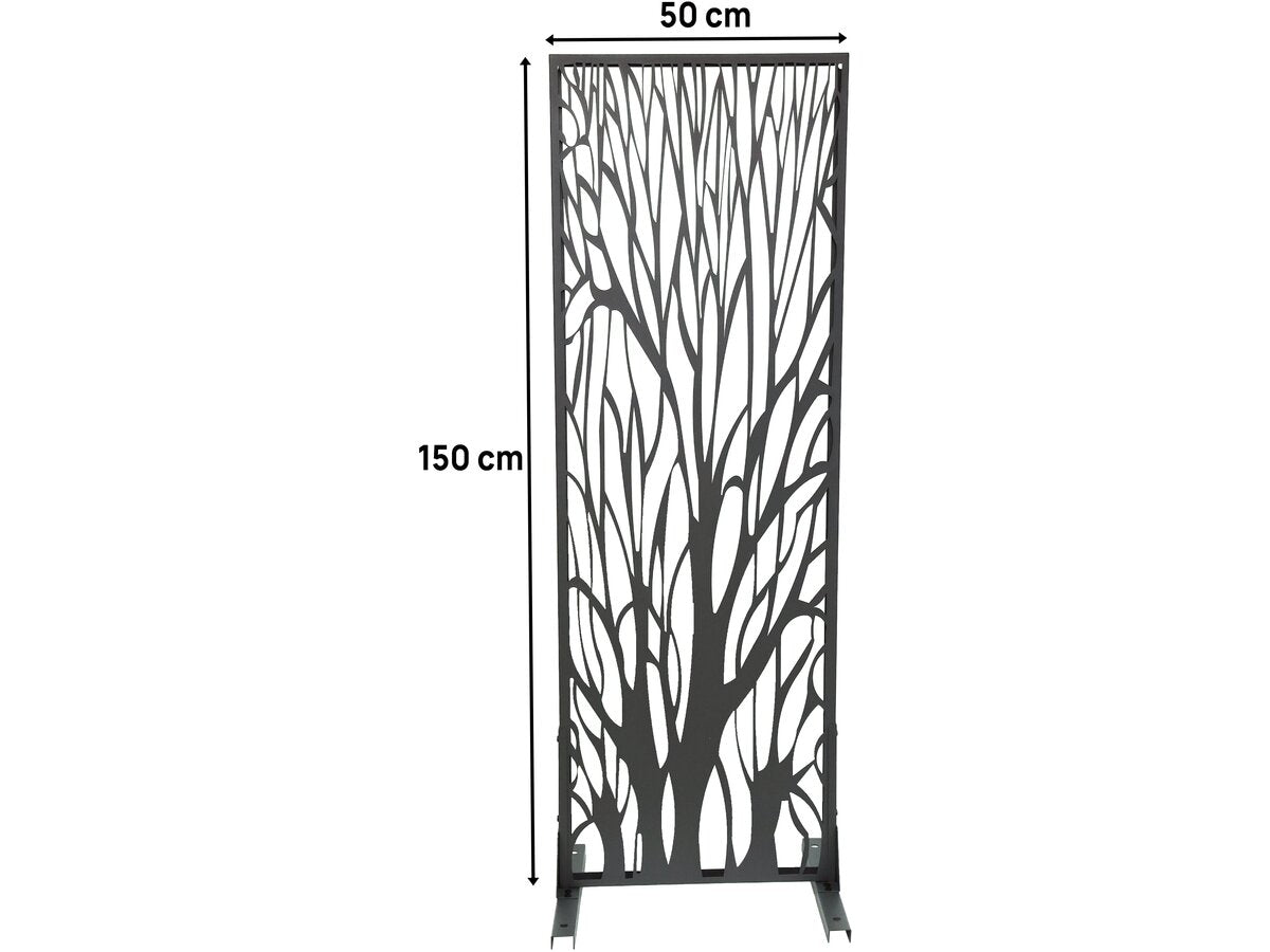 Recinzione metallica decorativa "Tree" 50 x 150 cm - Antracite