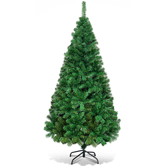 Albero di Natale 180cm con aghi in PVC di alta qualit¨¤ base di metallo, Abete artificiale per casa ufficio negozi hotel-Alberi di Natale
