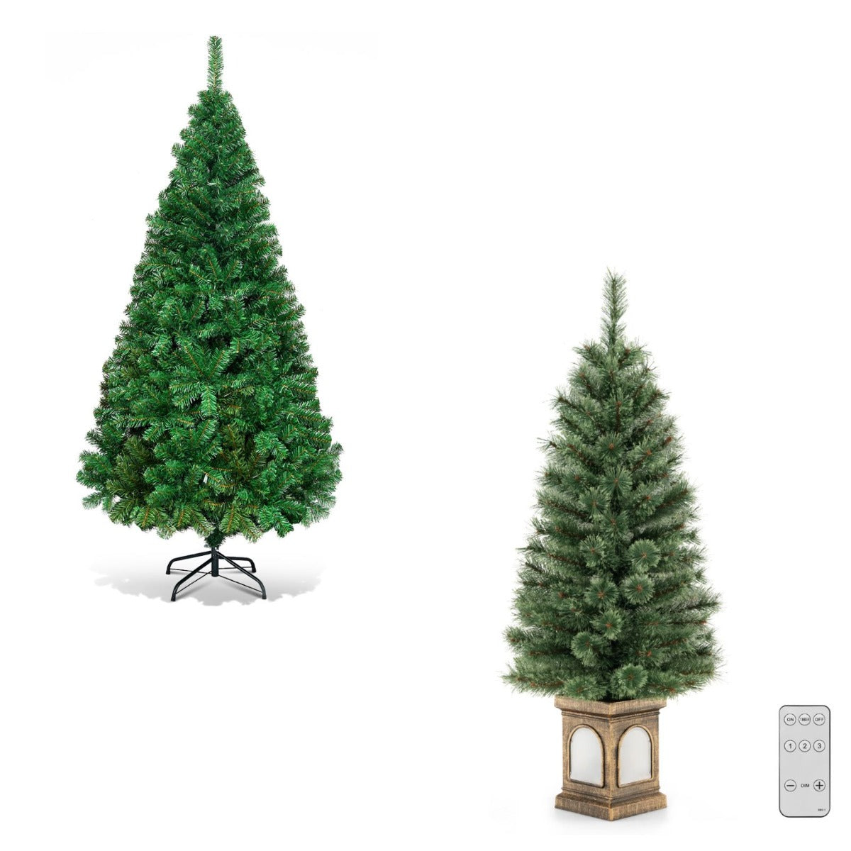 Albero natale 180cm pvc metallo e albero natale 120cm pino, Albero natale alta qualit¨¤ pvc e albero natale 100 luci led-Alberi di Natale