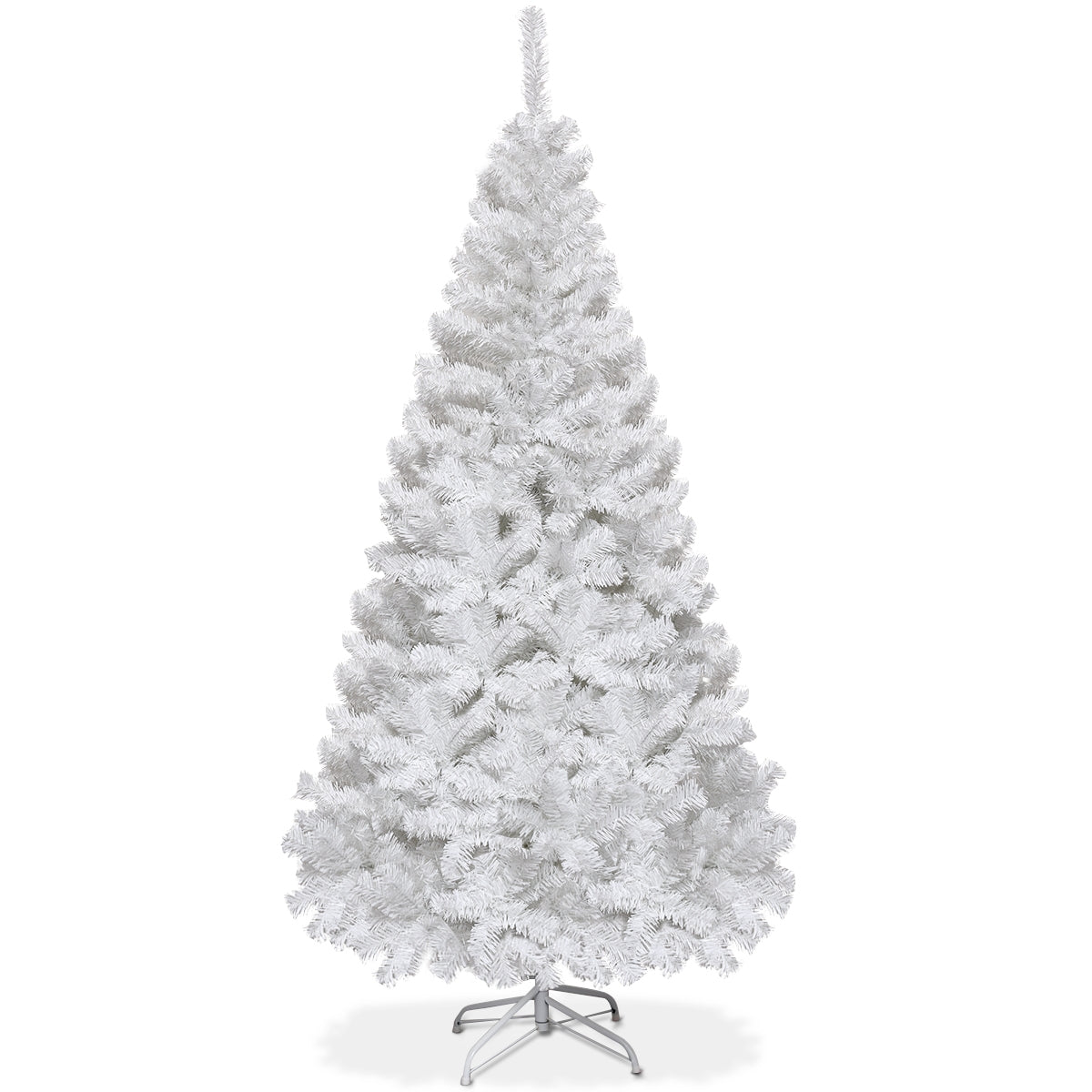 Albero di natale artificiale 180cm in PVC con 650 rami, supporto in metallo e piedi in gomma Bianco-Alberi di Natale