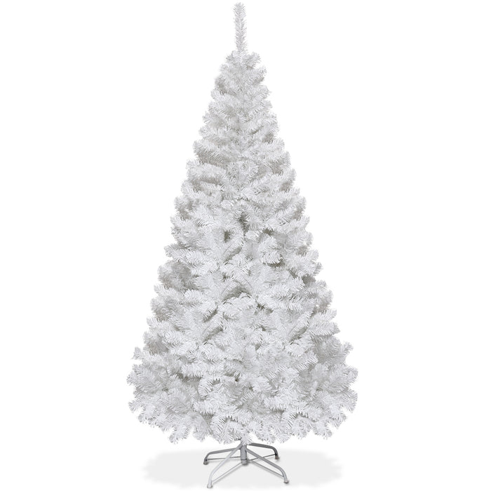 Albero di natale artificiale 180cm in PVC con 650 rami, supporto in metallo e piedi in gomma Bianco-Alberi di Natale