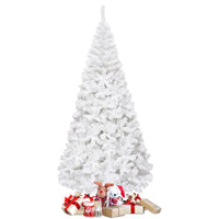 Albero di natale artificiale 210cm in PVC con 950 rami, supporto in metallo e piedi in gomma Bianco-Alberi di Natale