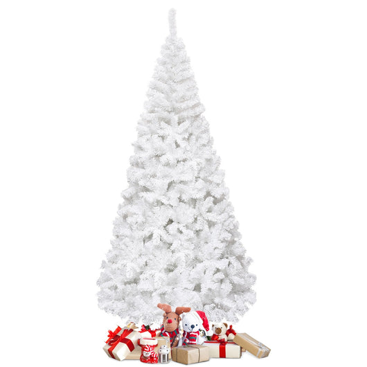 Albero di natale artificiale 210cm in PVC con 950 rami, supporto in metallo e piedi in gomma Bianco-Alberi di Natale