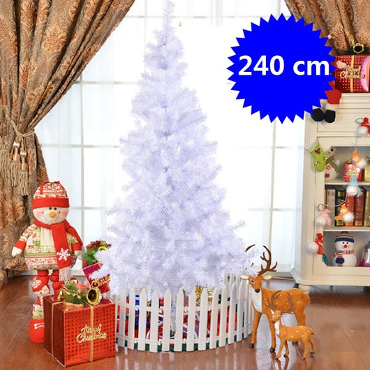 Albero di natale artificiale 240cm in PVC con 1138 rami, supporto in metallo e piedi in gomma Bianco-Alberi di Natale