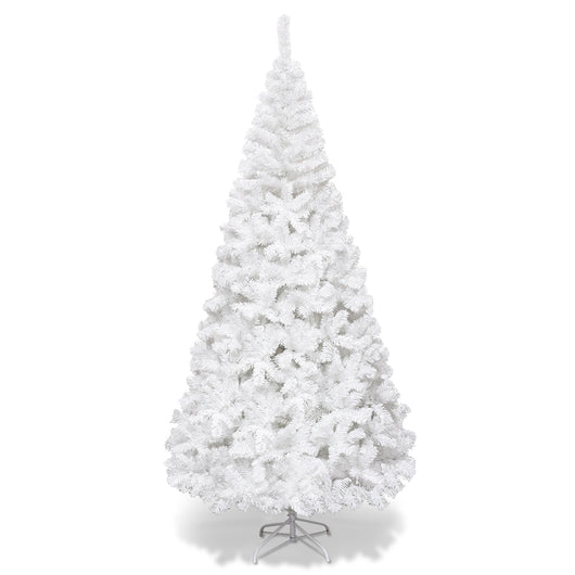 Albero di natale artificiale 240cm in PVC con 1138 rami, supporto in metallo e piedi in gomma Bianco-Alberi di Natale