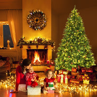 Albero di natale artificiale 225cm con 540 LED, 71 pigne, 1125 rami e un supporto in metallo-Alberi di Natale