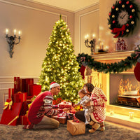 Albero di natale artificiale 240cm con 600 LED, 81 pigne, 1335 rami, e un supporto in metallo-Alberi di Natale