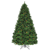 Albero di natale artificiale 240cm con 600 LED, 81 pigne, 1335 rami, e un supporto in metallo-Alberi di Natale