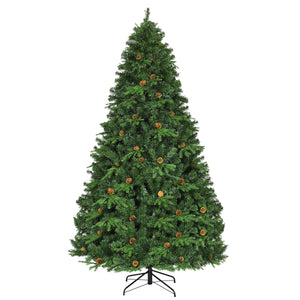 Albero di natale artificiale 240cm con 600 LED, 81 pigne, 1335 rami, e un supporto in metallo-Alberi di Natale