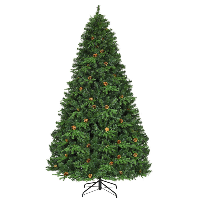 Albero di natale artificiale 240cm con 600 LED, 81 pigne, 1335 rami, e un supporto in metallo-Alberi di Natale