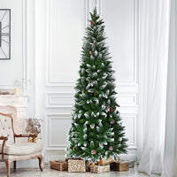 Albero di Natale 220 cm in PVC di alta qualit¨¤, Albero di Natale innevato con 720 rami-Alberi di Natale