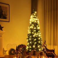 Albero di Natale 220 cm in PVC di alta qualit¨¤, Albero di Natale innevato con 720 rami-Alberi di Natale