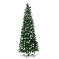 Albero di Natale 220 cm in PVC di alta qualit¨¤, Albero di Natale innevato con 720 rami-Alberi di Natale