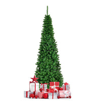 Albero di Natale 200cm 708 rami, Abete artificiale innevato con base solida di metallo e luci LED-Alberi di Natale