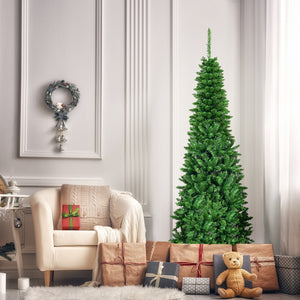 Albero di Natale 200cm 708 rami, Abete artificiale innevato con base solida di metallo e luci LED-Alberi di Natale