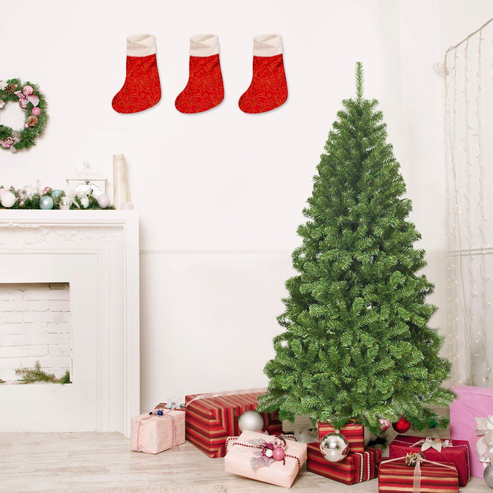 Albero di Natale non illuminato 180 cm, Abete artificiale con cerniere e aghi in PVC di alta qualit¨¤-Alberi di Natale