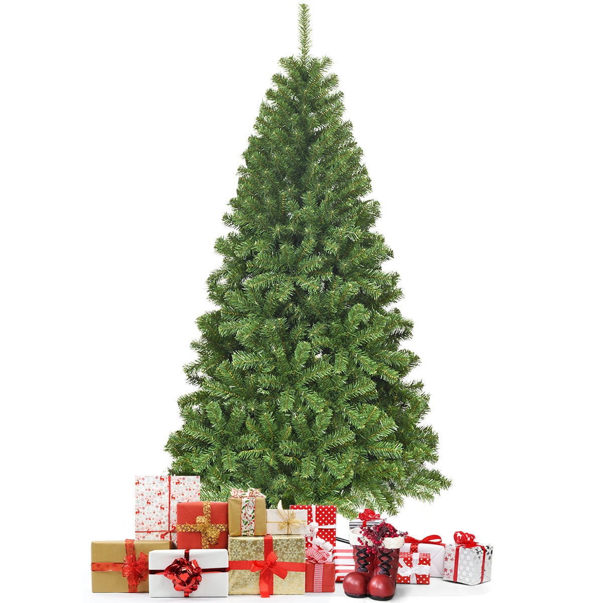 Albero di Natale non illuminato 180 cm, Abete artificiale con cerniere e aghi in PVC di alta qualit¨¤-Alberi di Natale