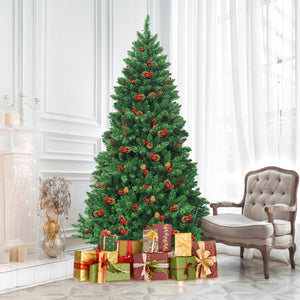 Albero di Natale 200 cm 1100 rami, Abete artificiale con base resistente di metallo-Alberi di Natale