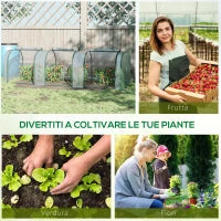 Serra a Tunnel in PVC Trasparente e Acciaio con Porte a Cerniera, 295x100x80 cm