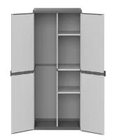 MONGARDI Armadio Portascope in Resina 2 Ante, Ripiani Regolabili (Interno/Esterno)  68x40x165