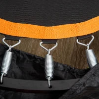 Trampolino Elastico Pieghevole Ø102 cm con Maniglia Regolabile Struttura in Acciaio per Allenamento Gambe Corpo, Nero e Arancione