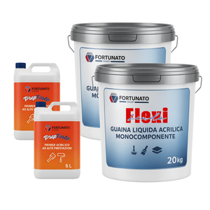 Soluzione professionale impermeabilizzante prepforte + flexiscudo per protezione superfici *** formato 20 kg + 5 l (d...