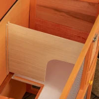 Gabbia per Conigli a Due Piani, Conigliera da Esterno con Casetta per Conigli in Legno di Abete, 90x45x80 cm