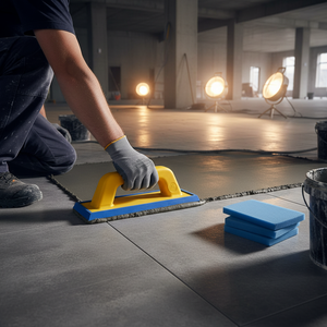 Spatola per fuga doppio profilo gomma intercambiabile azzurrina 95x248 mm