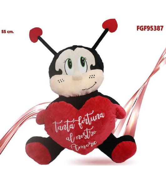 Coccinella Peluche Da 55 Cm Con Cuore Regalo Porta Fortuna San Valentino 95387         