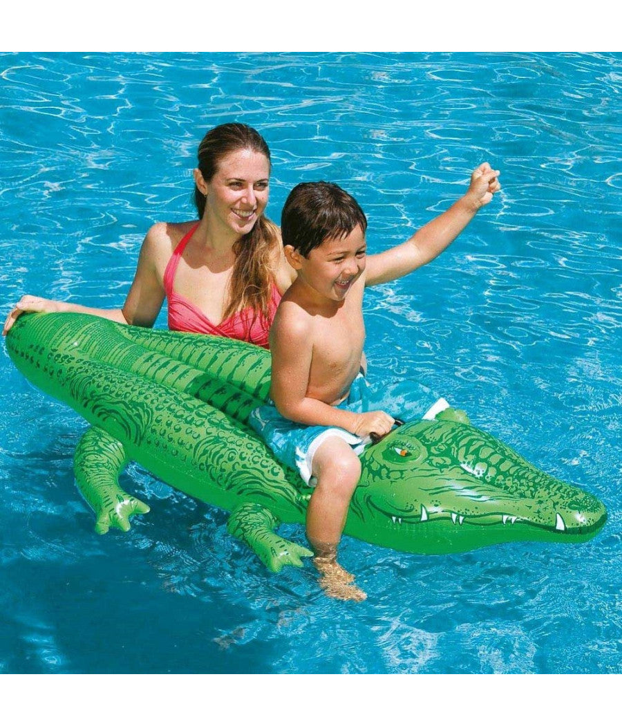 Coccodrillo Cavalcabile Gioco Gonfiabile Per Bambini 168 X 86 Cm Mare Piscina         
