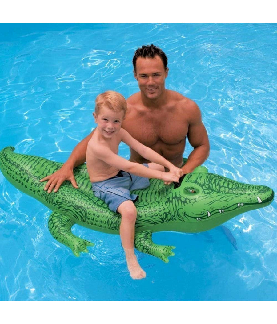 Coccodrillo Cavalcabile Gioco Gonfiabile Per Bambini 168 X 86 Cm Mare Piscina         